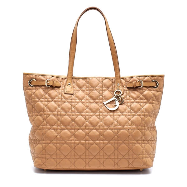 Christian Dior - Beige Quilted Coated Canvas Panarea Tote Bag